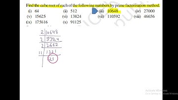 find the cube root of each of the following numbers by prime factorisation method. 10648