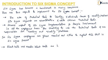 Introduction To Six Sigma - Quality Engineering - Metrology and Quality Engineering