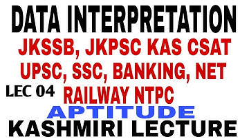 DATA INTERPRETATION /KASHMIRI LEC 04/ JKSSB JKPSC KAS CSAT UPSC SSC RAILWAY NTPC BANKING NET JKSET