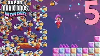 Super Mario Bros Wonder World 5 Fungi Mines Walkthrough (Royal Seed 5)