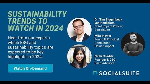 Sustainability Trends in 2024 | Materiality Assessment | Webinar | Socialsuite