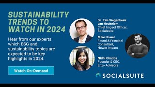 Sustainability Trends in 2024 | Materiality Assessment | Webinar | Socialsuite