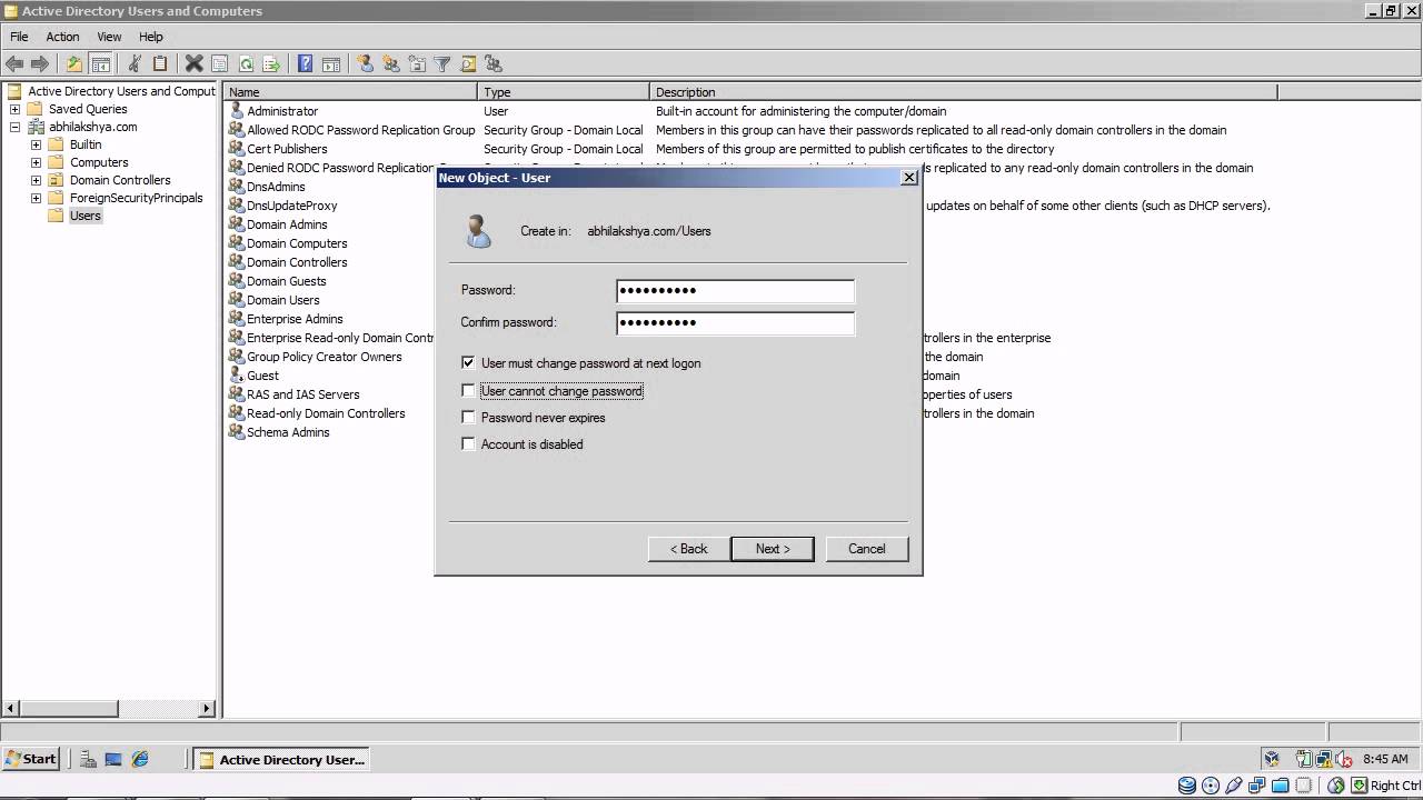 Windows Server 2008 - How to Create Active Directory User.avi - YouTube