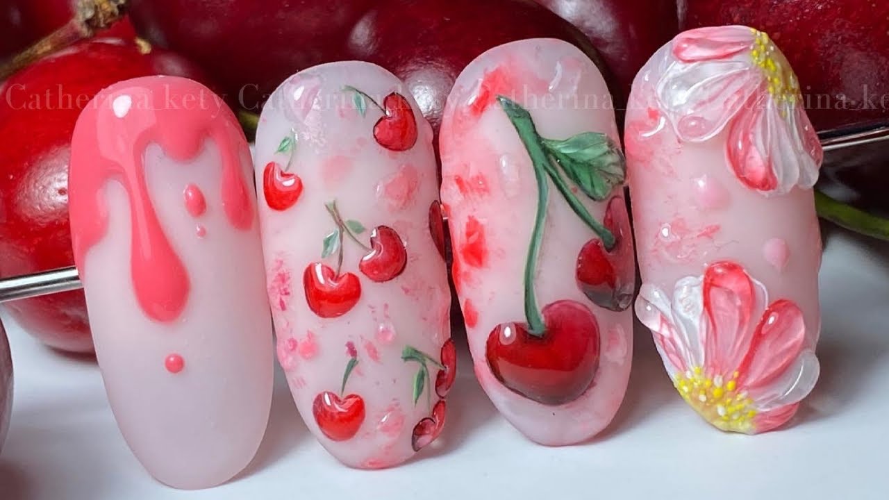 Fruit Nail tutorial，which fruit is your fav? 🍋🍇🥝 🔍 in bio： beetles... |  TikTok