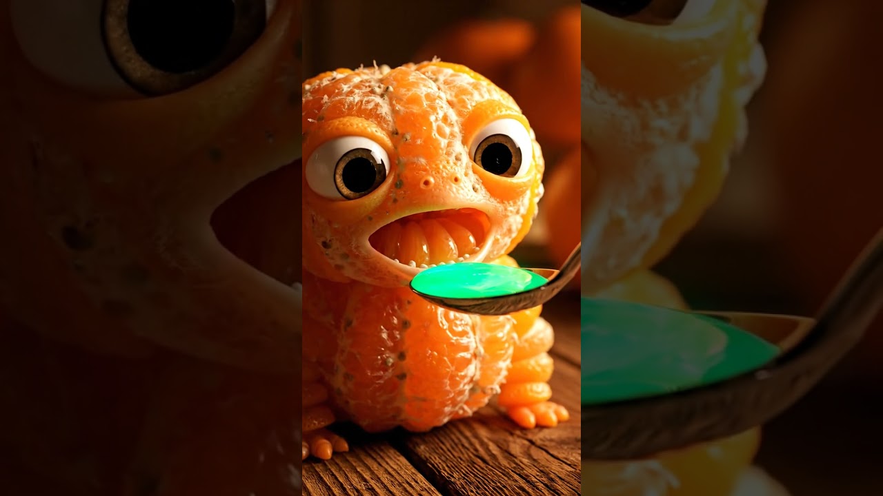 Feeding the Cutest Tiny Orange Baby! @FoobleRun Food Art Comes to Life​