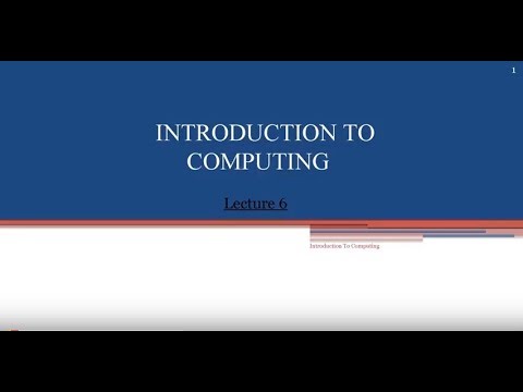 introduction to computer lectures no 6 - YouTube