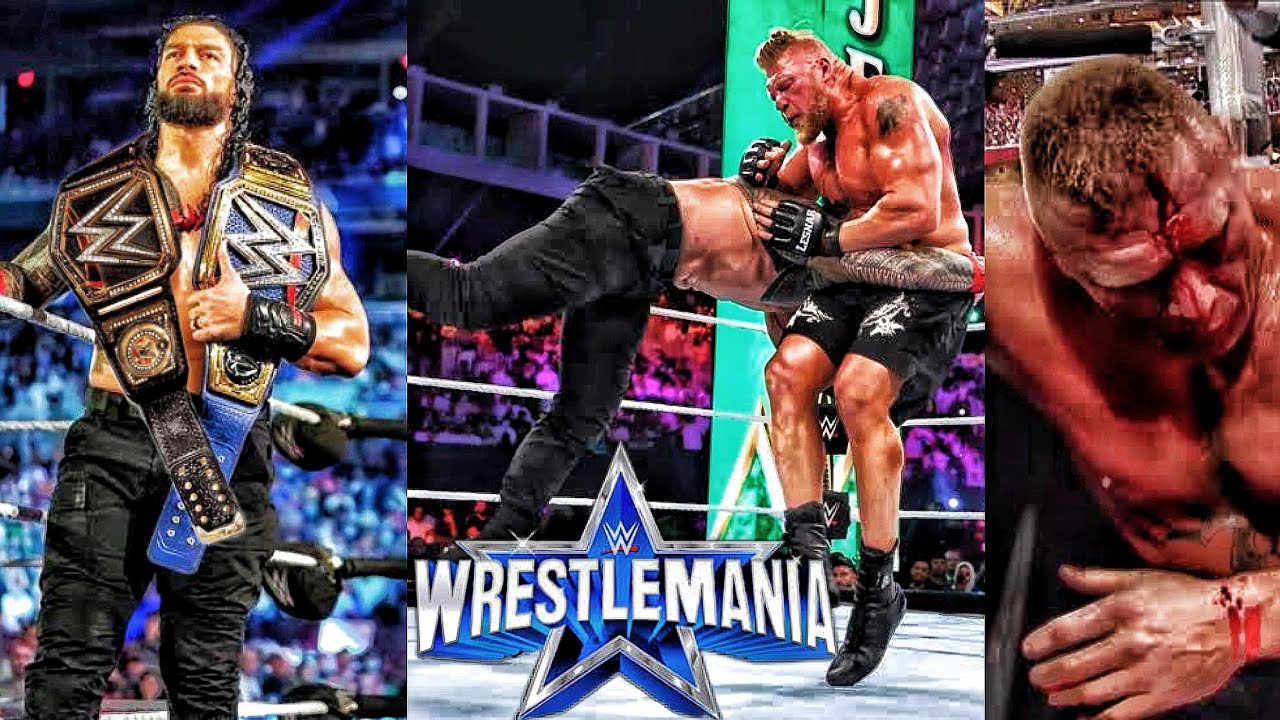 ROMAN REIGNS VS. BROCK LESNAR CHAMPION VS CHAMPION WWE WRESTLEMANIA 38 WINNER TAKES ALL | WWE 2K22