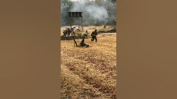 Laurer Farms WW2 reenactment American assault Saturday morning battle