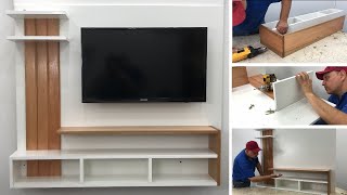 Rack para TV de Madera Fácil de hacer y Muy Bonito  Tutorial de carpinteria