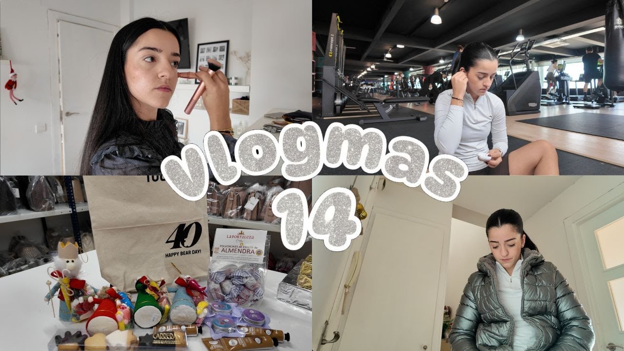 VLOGMAS 14🎄🎅🏻 | días intensos de mucho trabajo, mucho editar, gym y os enseño mi rutina de makeup