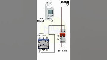 Digital Timer Connection || Timer Connection With Power Contactor #electrical #digitaltimer #drawing