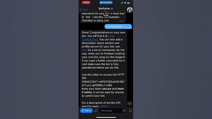 #18 How to get telegram bot credentials (token and chat ID) in 30 seconds
