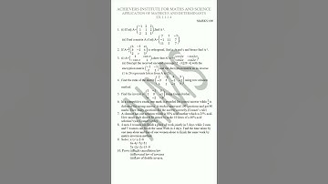 Ex 1.1-1.4 Application Of Matrices And Determinants (Important Questions TN State Board 12th)