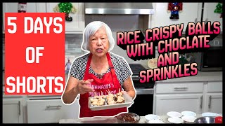 Rice Crispy Balls with Chocolate and Sprinkles