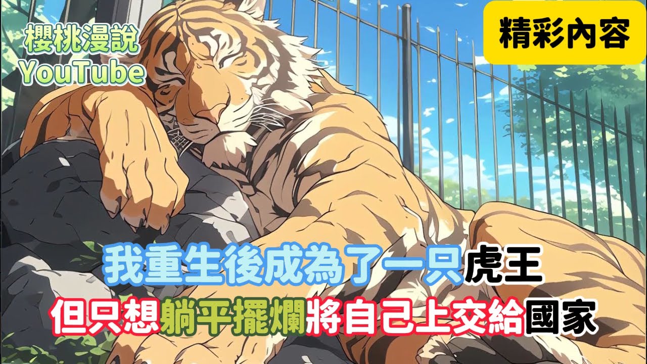 《我重生後成為了一只虎王，但只想躺平擺爛將自己上交給國家》於是第二天我就來到了動物園，結果工作人員看到了後，整個人都亞麻呆住了，老虎他們都見過，但是稱為虎王的老虎還是頭一次見……#漫畫 #櫻桃漫説