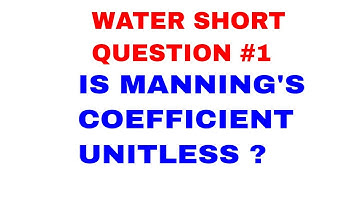 [WATER SHORT QUESTION #1]- IS Manning