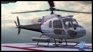 Helicopter Elicottero AS350 Rendering