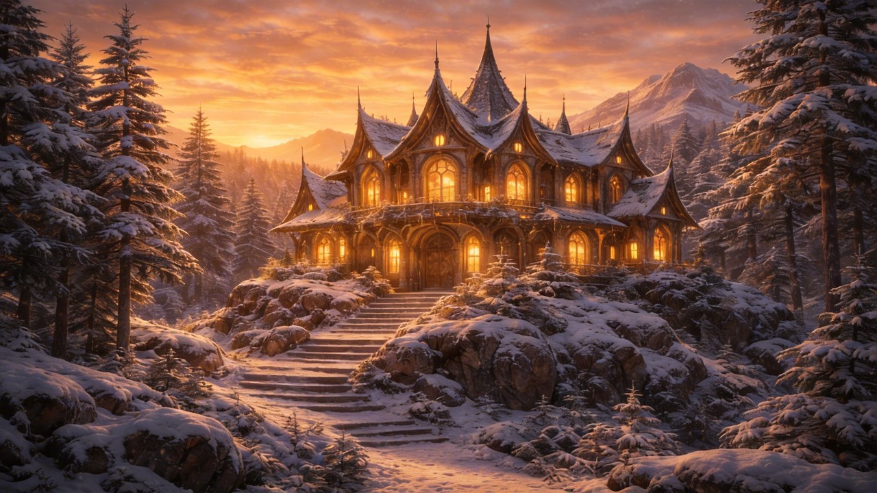 Stark’s Winter ❄️ Fantasy Violin & Harp Ambience | 1 Hour Snowy Mountain Relaxation