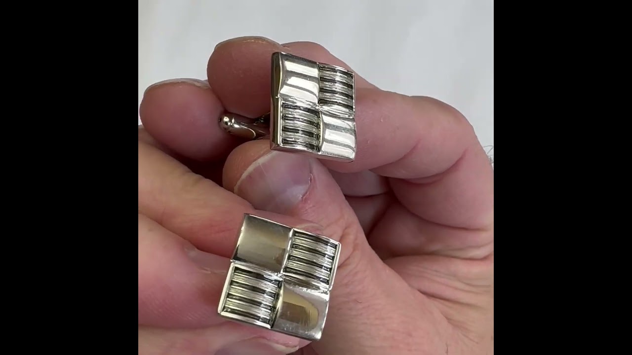 Silver Black Design Cufflinks Men's Fashion New Black Silver 