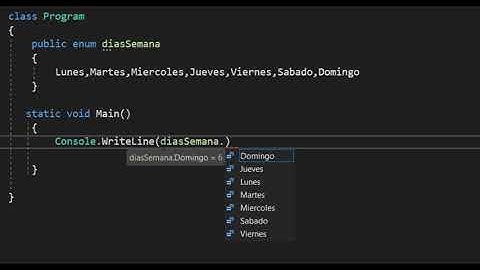 Visual C# enumeradores (enums) Visual Studio Community en .NET Framework
