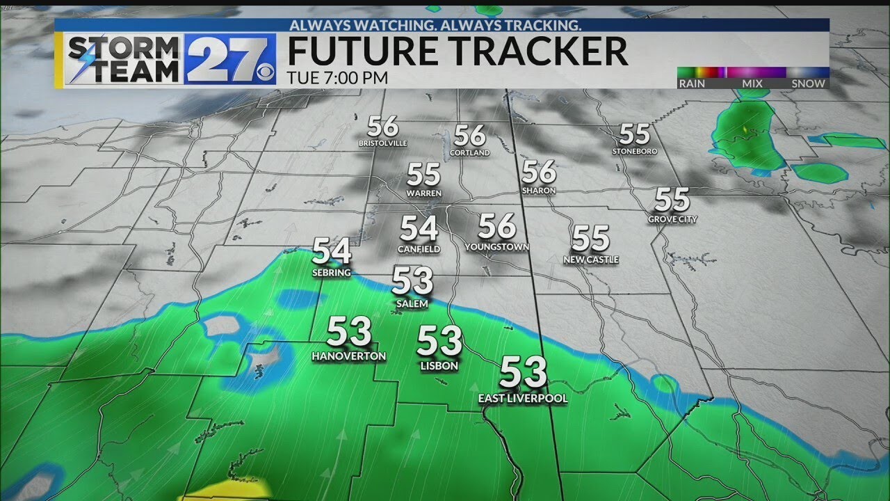 Showers taper off overnight - YouTube