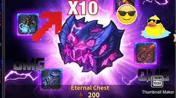 Raid the dungeon opening 10 eternal chests