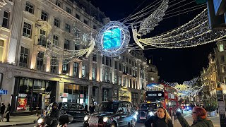 London Christmas 2023 ✨ Walking Regent Street Angels, Oxford Street, Carnaby Street