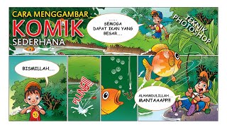 TUTORIAL MENGGAMBAR DAN MEWARNAI KOMIK TEKNIK PHOTOSHOP - MANCING IKAN