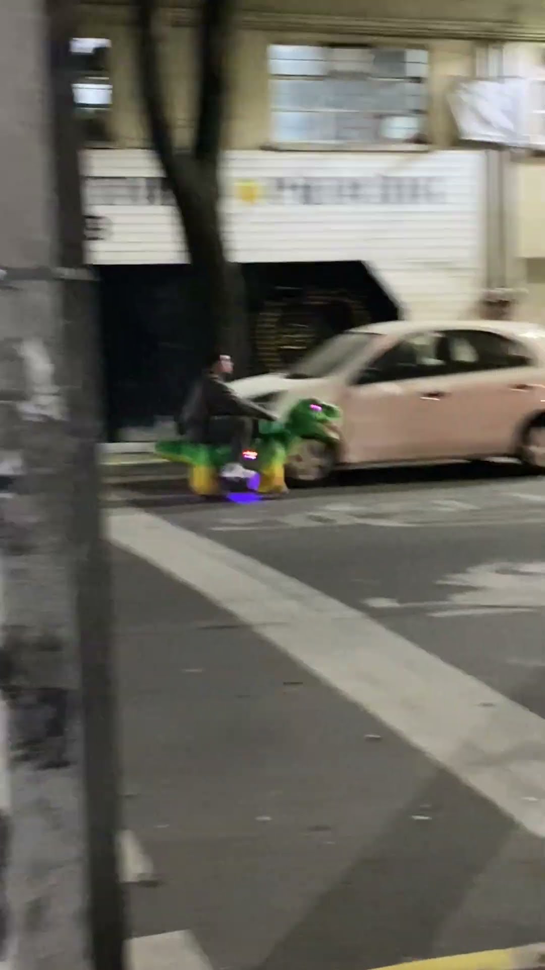 Dinosaur Ride Cruises Down Street || ViralHog