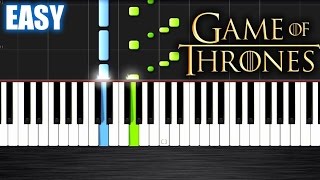 Game Of Thrones Theme - EASY Piano Tutorial by PlutaX - Synthesia chords