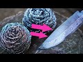 Damascus steel made out of kitchen steel wool pad