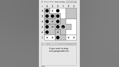 Grey is Odd - Today grids. Solution level 3 6X6 dated 03-31-2024