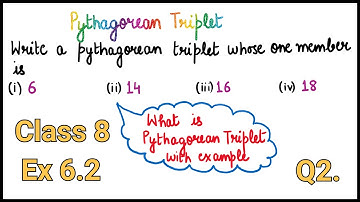 Pythagorean Triplet | Square and Square Root | Class 8 Ex 6.2 Q2 NCERT Maths | Finding member