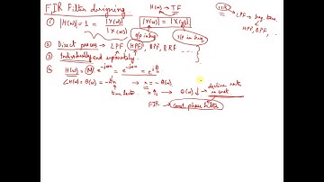 Lecture 19 : FIR (Finite Impulse Response) Filter designing