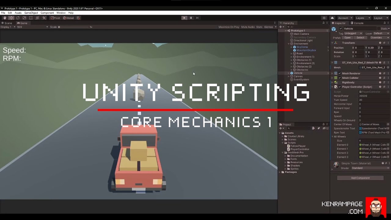 Unity Scripting Demo - Core Mechanics 1 - YouTube