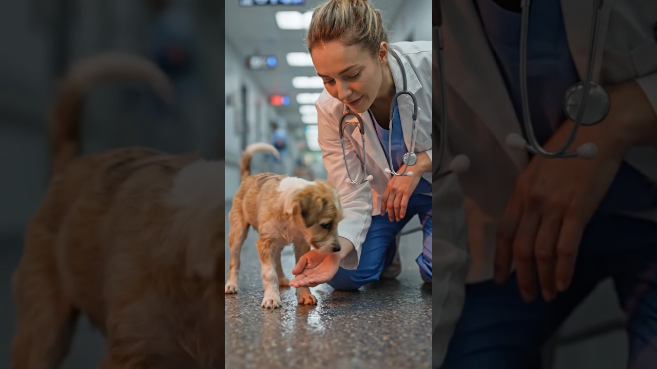 Бездомный щенок последовал за медсестрой в операционную — и таким образом спас жизнь пациенту.
