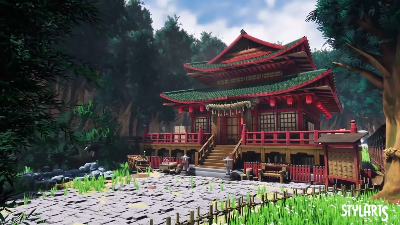 Stylized Japanese Shrine Environment, video preview 2