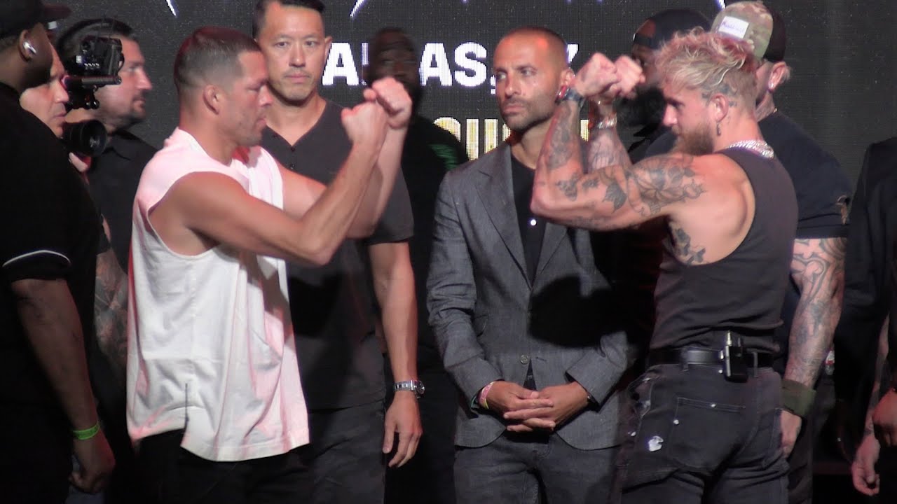 Jake Paul vs Nate Diaz Face-Offs BRAWL