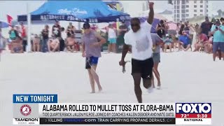 Special Crimson Tide guests make appearance at FloraBama's annual Mullet Toss