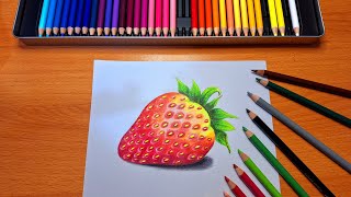 Tutorial on drawing strawberries using Deli colored pencils