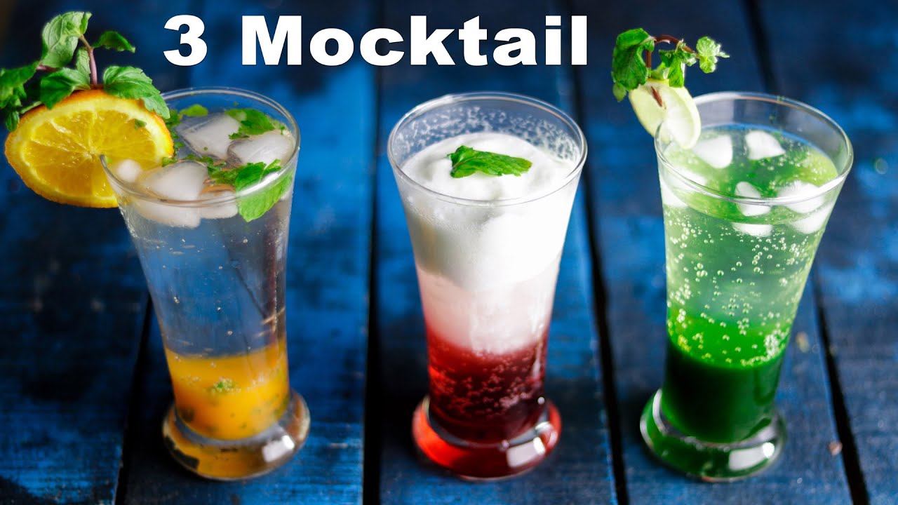 घर पर बने हुए सिरप से बने ये 3 MOCKTAILS | 3 Easy Mocktail Recipes | MintsRecipes