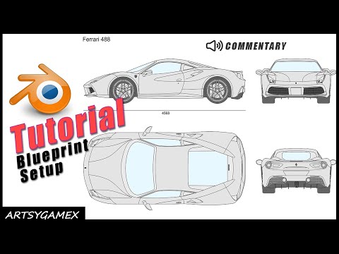 How to setup Car Blueprint in blender in just 5 minutes - Ferrari 488 GTB Tutorial (Part - 1)