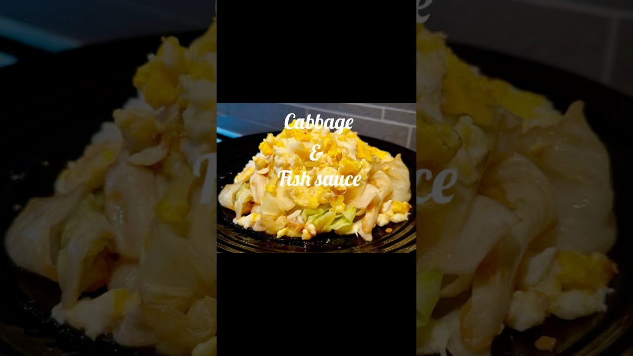 Stir fried Cabbage with fish sauce 🇹🇭😋👨&zwj;🍳 #thaifood