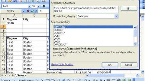 Excel 2003 Tutorial Using Database Functions Microsoft Training Lesson 28.5