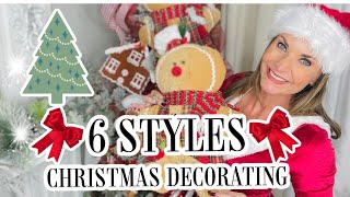 🎄WOW!! 6 CHRISTMAS TREE DECORATING STYLES + BOW TUTORIAL🎄  EP 23 \\