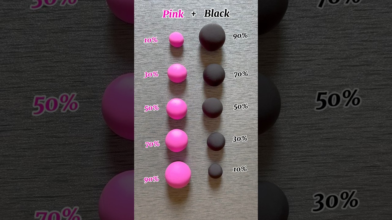 Pink vs black ,satisfying color mixing