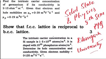 Solid state physics pyq 5th SEM Dibrugarh University