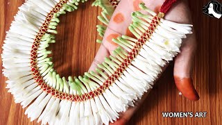 New method to string sampangi flower garland | Different way to tie sampangi poo malai in tamil