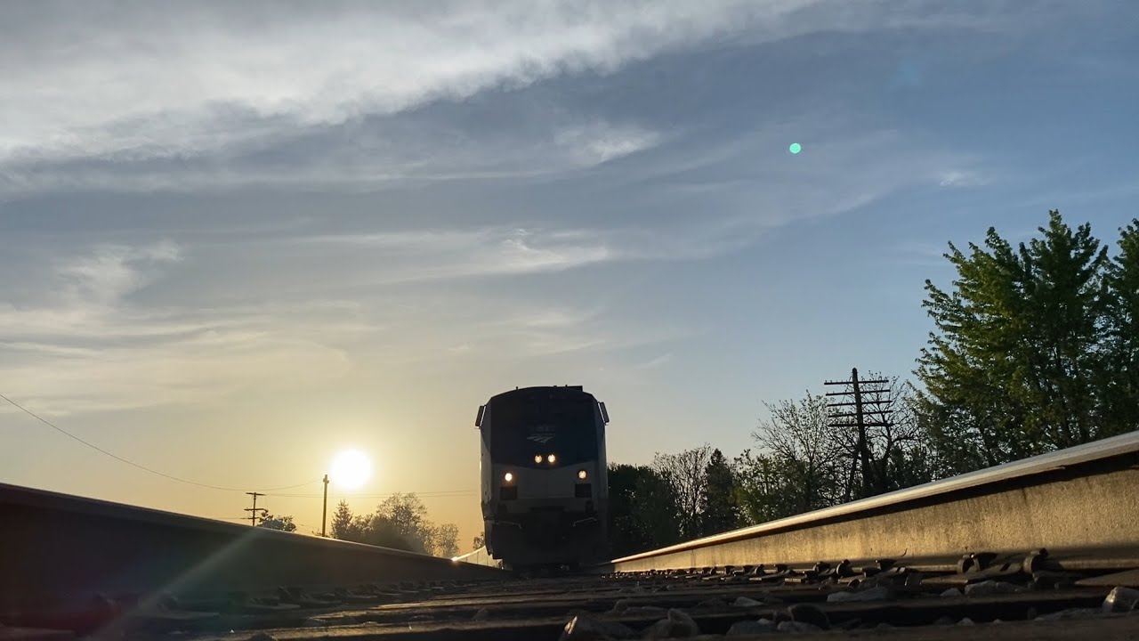 The Amtrak Blue Water 364 P42DC 53 runs over the camera by the Under ...