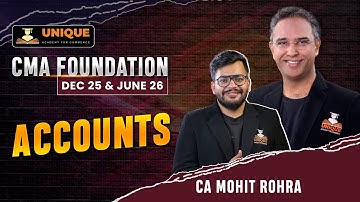 CMA FOUNDATION | ACCOUNTS | LECTURE 27 ACCOUNTING FUNDAMENTALS (PART 8) | DEC 25 & JUNE 26
